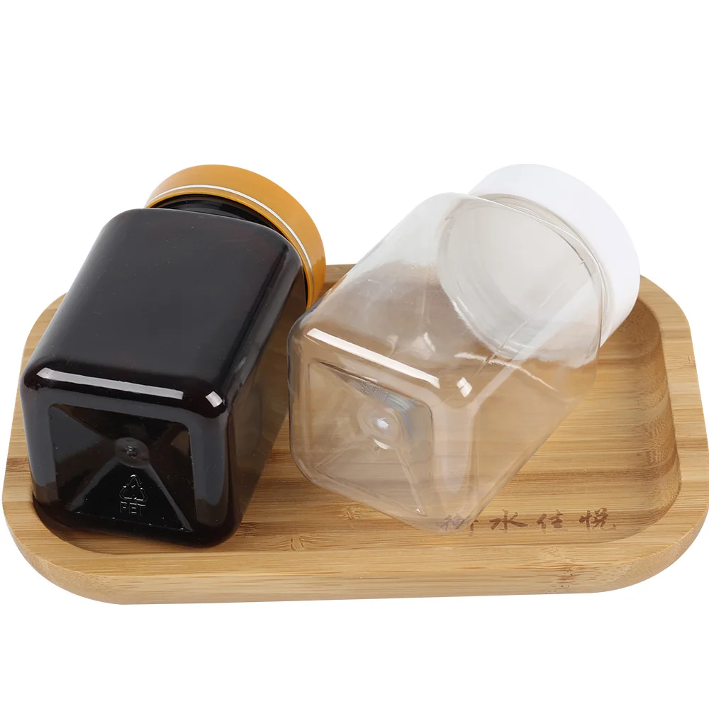 One pound honey bottle reusable plastic oil tank with lid salad dressing container household kitchen condiment dispenser