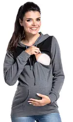 Wholesale custom women maternity hoodie zipper hidden breast feeding sweat hoodie for pregancy