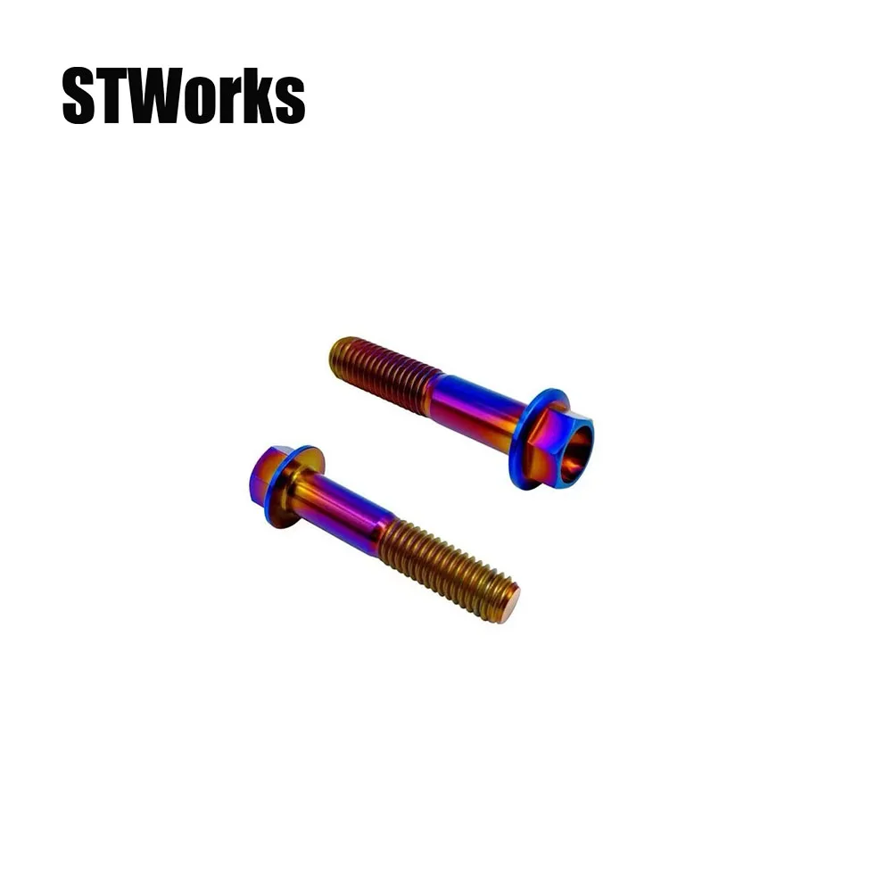 Racing bolts  M8 1.25 Pitch Titanium bolts Ti DIN6921 Flange Hex Bolt Screws