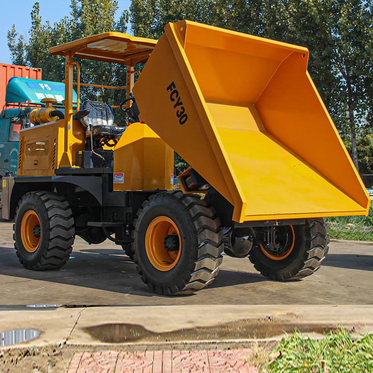 New Concrete Articulated  4X4 Minidump Trucks Site Dumper Tipper 2/3/5Ton Site Dumper Mini Dumper Mini Track Dump