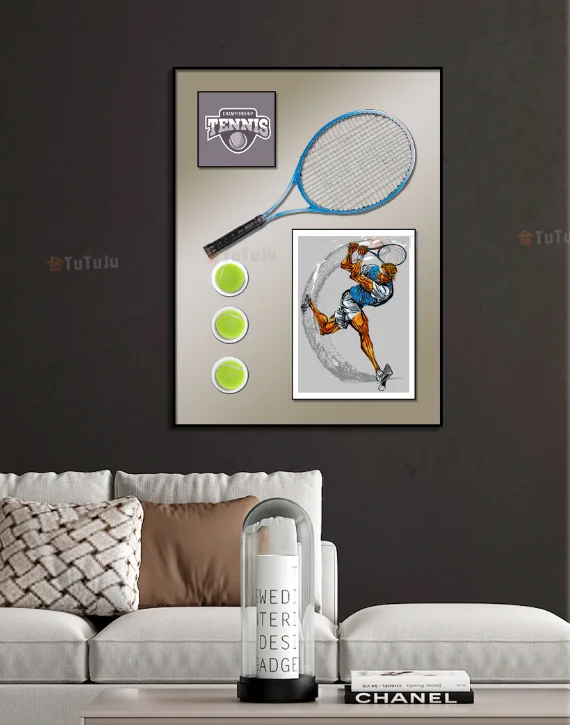 Customized Tennis Sports Collection Poster 3D Modern Home Decor Wall Art Framed Canvas Art Picture Painting