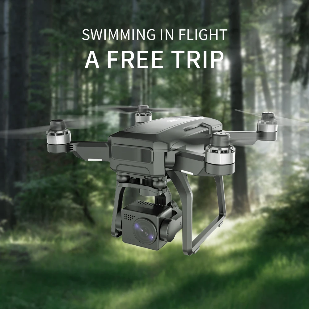 Перевозка груза падения SJRC F7 4K PRO Drone GPS 5G, Wi-Fi, 3-осевой и портативный монопод с шарнирным замком с HD камерой FPV Профессиональный RC Drone складной бесщеточный Quadcopter