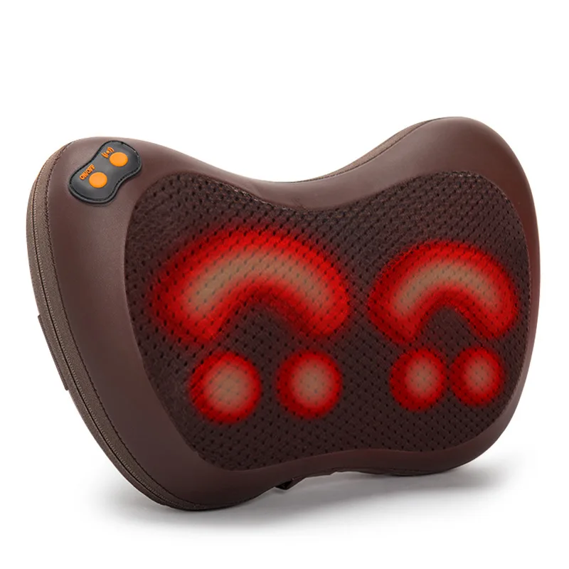 Neck Massage Pillow Heating Car Pillow Back and Neck Massager Shiatsu Vibrating Headrest Head Cervical Pillow