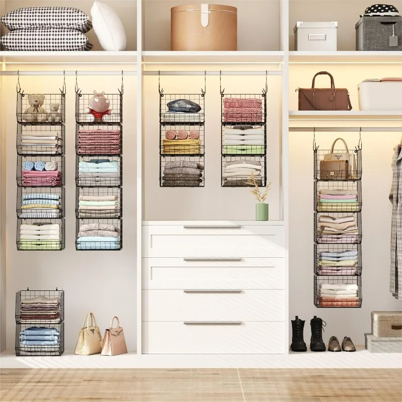 Promotional Spot Supply Great-quality Heavy Duty Clothes Storage Hanging Shelves Closet Organizer