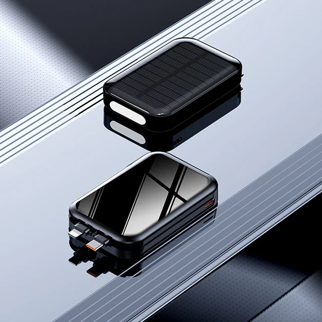 2024 Portable Solar Charger Key Chain Mobile Mini PowerBank 5000mAh 22.5W Fast Charging Small Keychain Power Bank