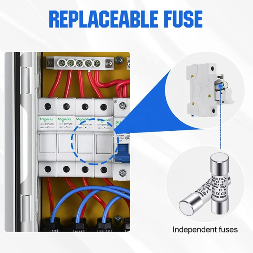 [Free Sample]Outdoor Solar Energy Pv Dc 1000v 8/10/12/14/16 Strings Ip66 Waterproof Combiner Box With Fuse Isolator