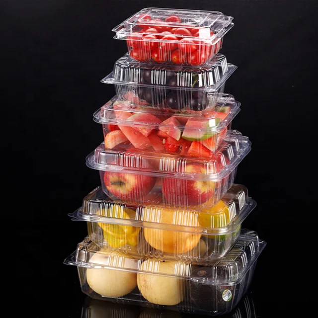 Transparent PET Plastic Blister Fresh Fruit Punnet Strawberry Clamshell Packing Box