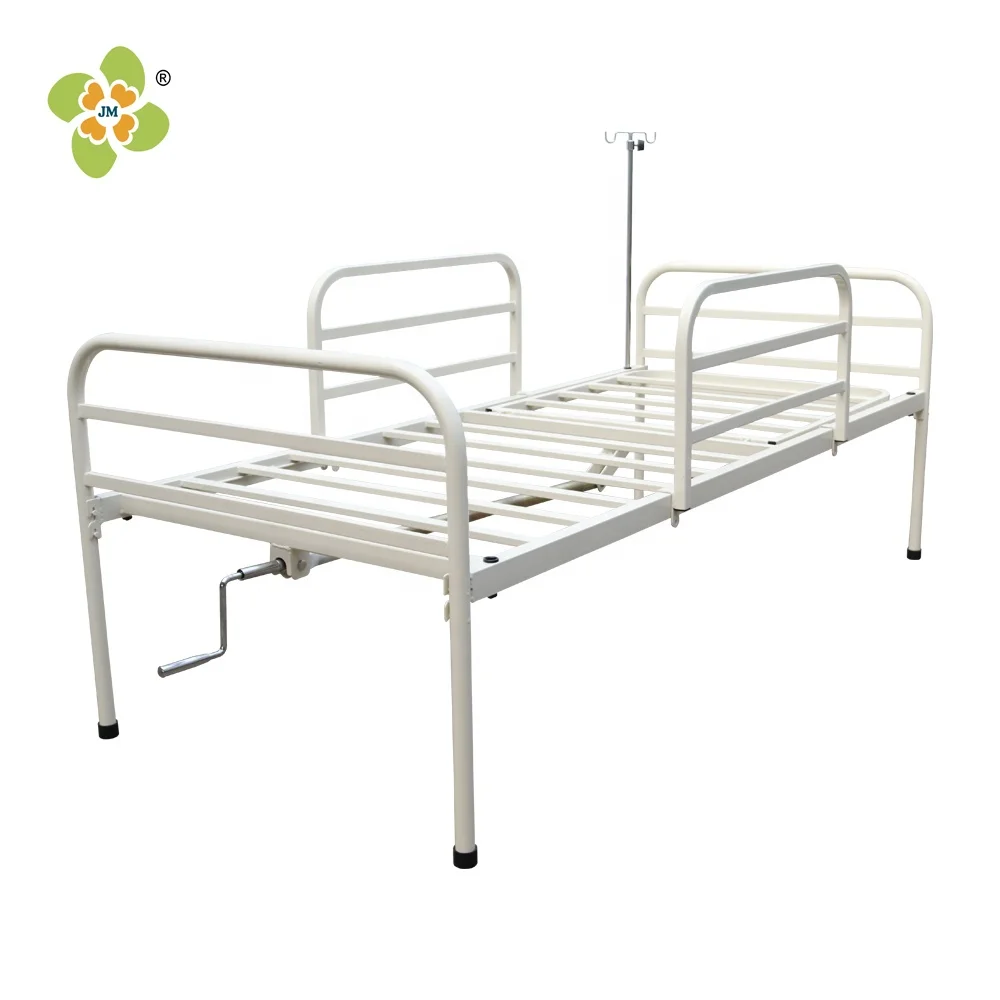 One Crank Manual Hospital Bed, White Powder Paint Finished Hospital Bed Medical Bed