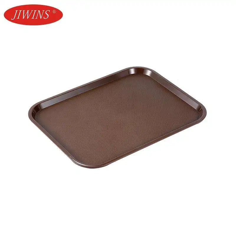 Best Selling Rectangle Anti-Slip Fast Food Tray PP Plastic ABS Serving Tray Restaurant Service Trays