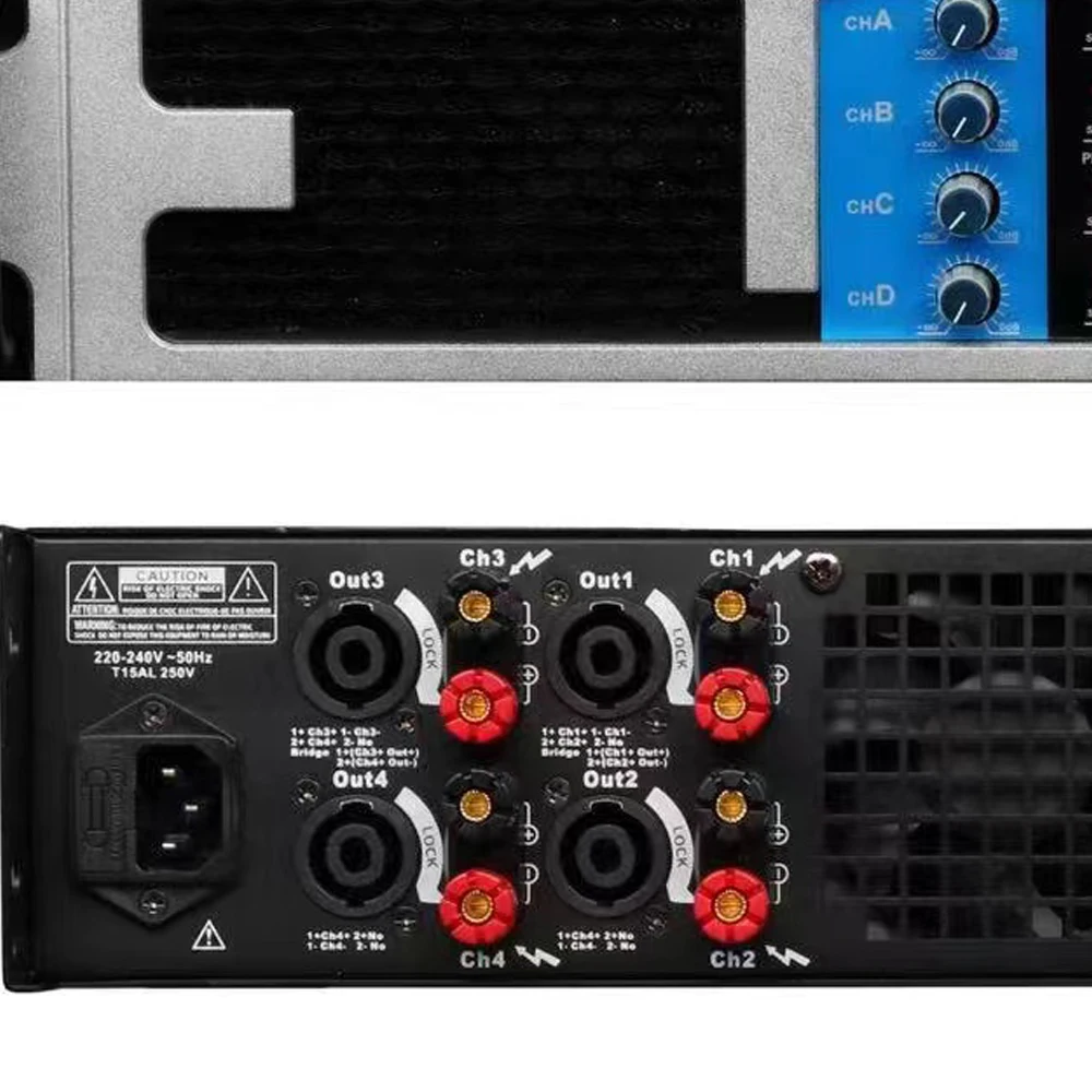 CA6400 4 Channel Digital Power Amplifier 7000W Peak Stage Karaoke AMP 4x850 Watt RMS 20-20KHz For Subwoofer Speaker 2 Way 3200W