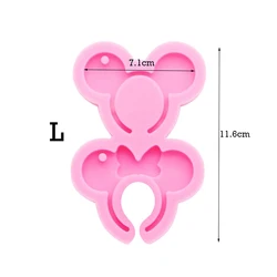 S682 Ready to ship Shiny silicone mini mouse headband shaped keychain mold