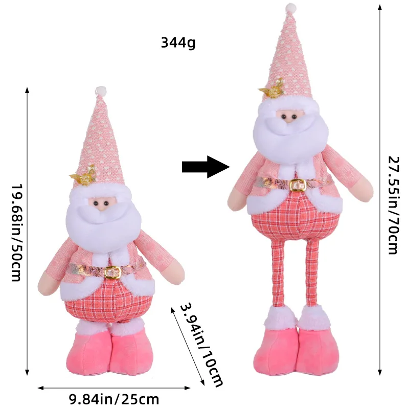2407 ganglian Blue telescopic figure Wholesale Santa Claus Snowman standing doll Rudolph Faceless decoration