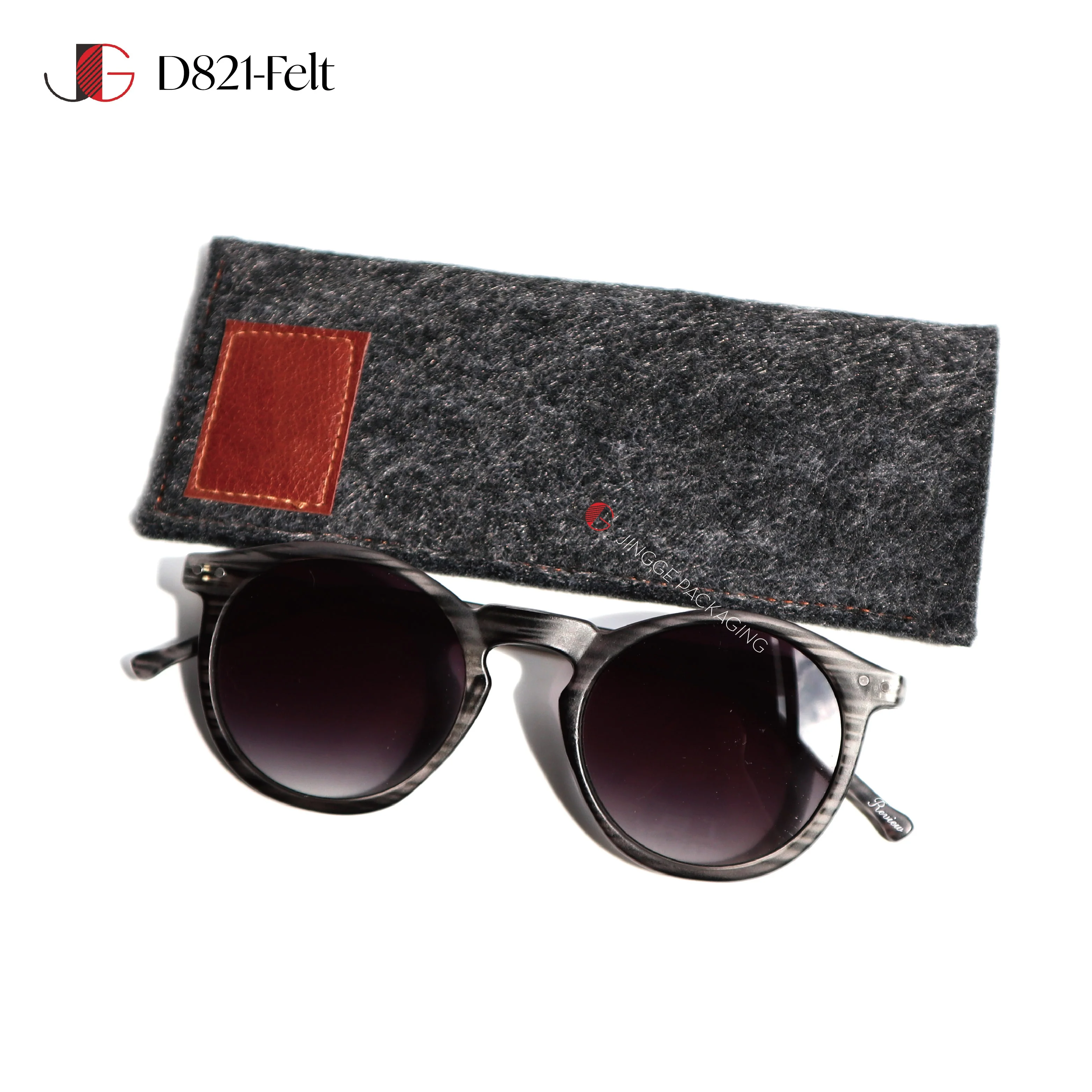 Custom Felt Spectacle Reading Glasses Case Soft Packaging Pouch for Sunglasses Recycled Felt Optical Glasses Case