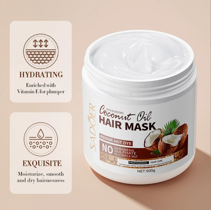 Coconut Moisturizing Hair Mask Improves Wrath, Softness, and Smooth Hair, Moisturizing and Repairing Hair Mask Wholesale