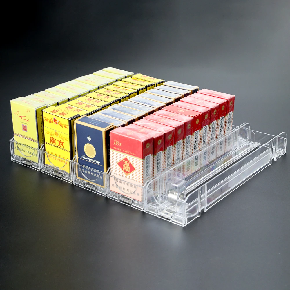 Adjustable Auto-Feed Tobacco Pack Desktop Four-in-One Smoke Shelf Pusher Marketing Holders Cigarette Pusher