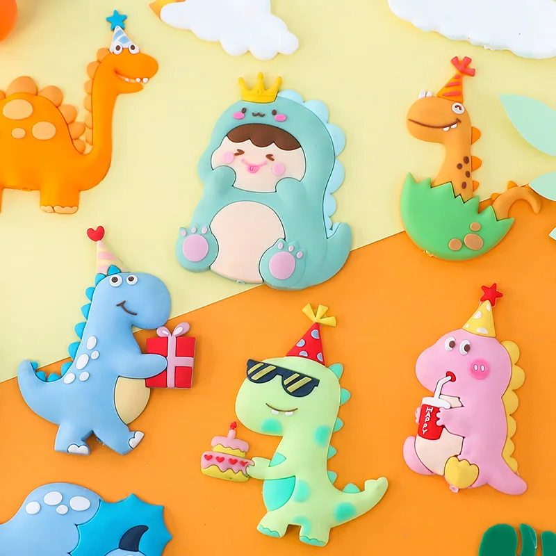 new style soft rubber Cartoon dinosaur series plug-in boy birthday cake decorative supplies