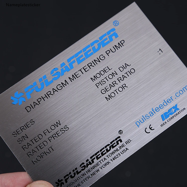 Aluminum Badge Metal nameplate emblems Alu signs labels with custom Logo