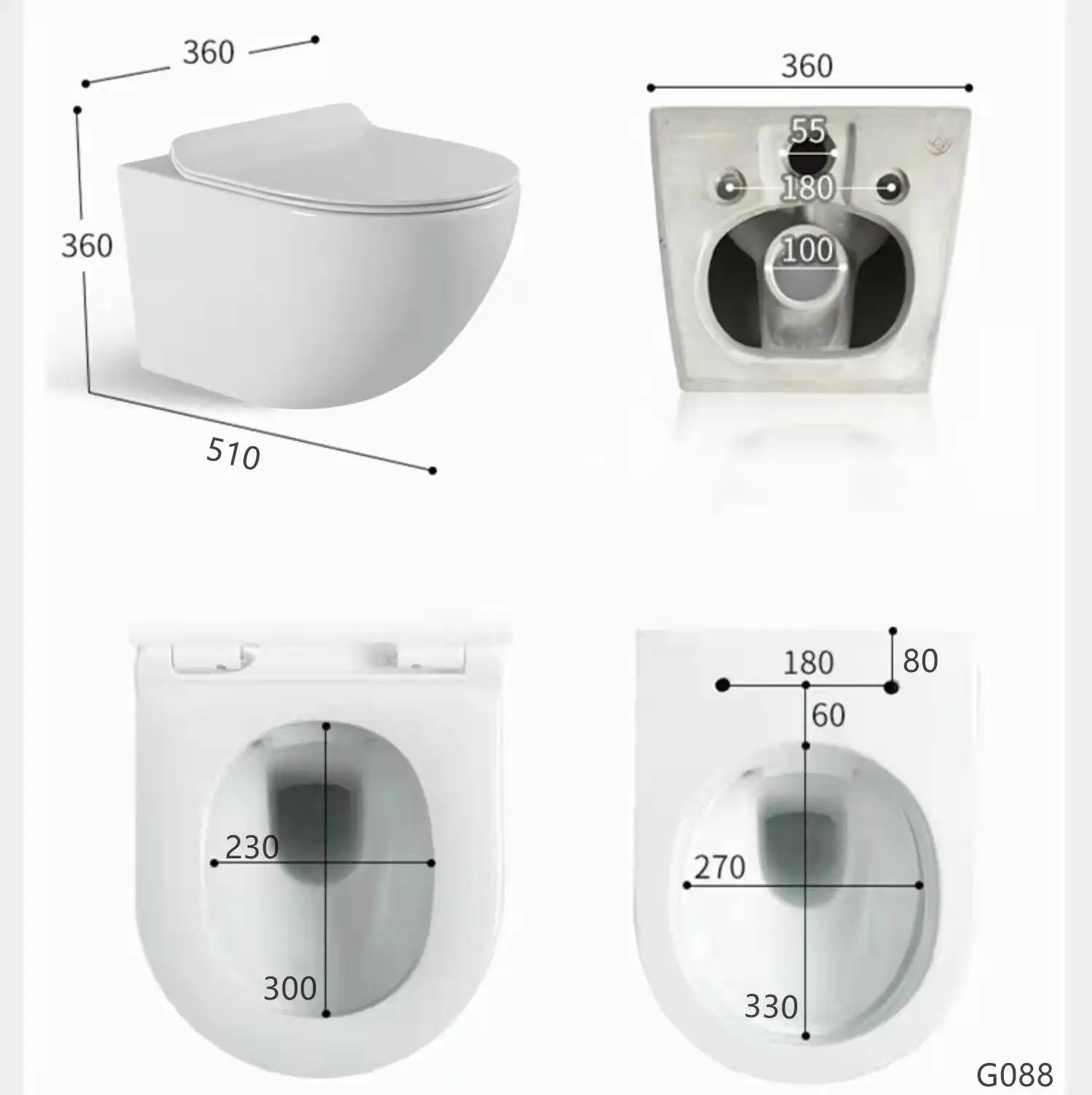 Wall Mounted Hung Toilet Bathroom Toilet Flush Tank For Hotel Apartment Bathroom Concealed cistern Ceramic toilet