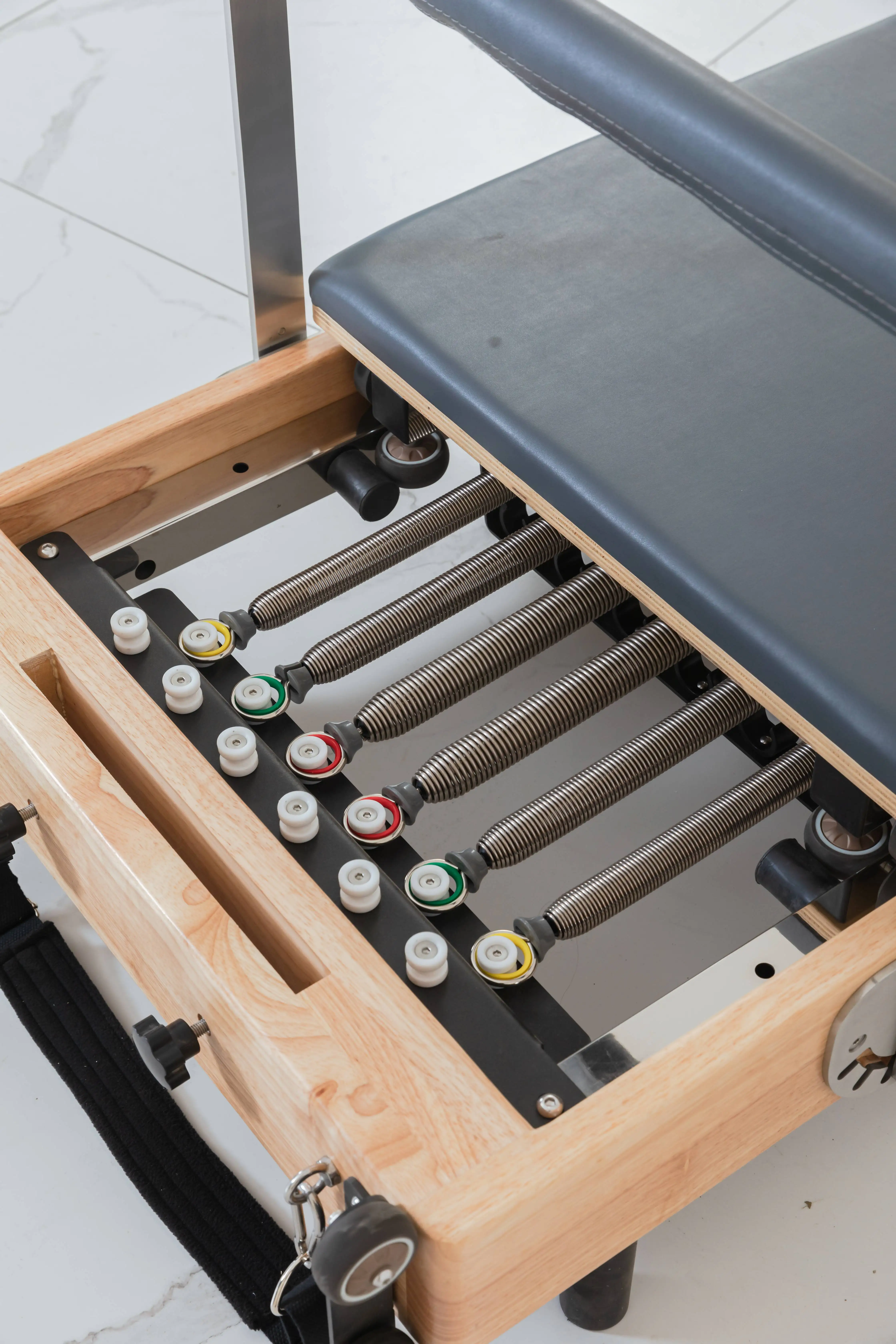 oak wood expandable legs folding bed home pilates reformer machine foldable pilates reformer