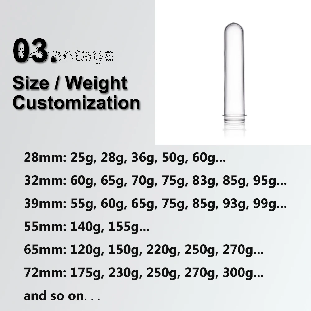 New Customized Color 39mm Pet Preform Pet Bottles Preform For Edible Oil