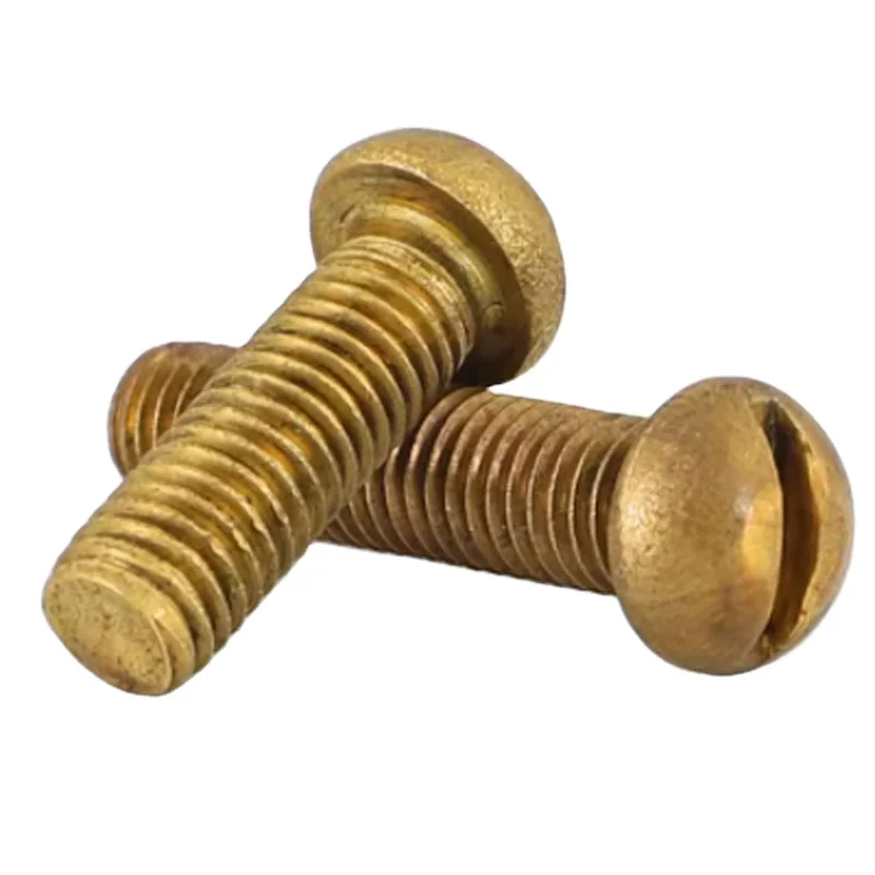 Hot Sale M4 M5 M6 M8 Brass H59 H62 Copper Bronze Cross Recess Hexagon Slotted Button Head Bolt DIN7985 ISO7380 DIN85