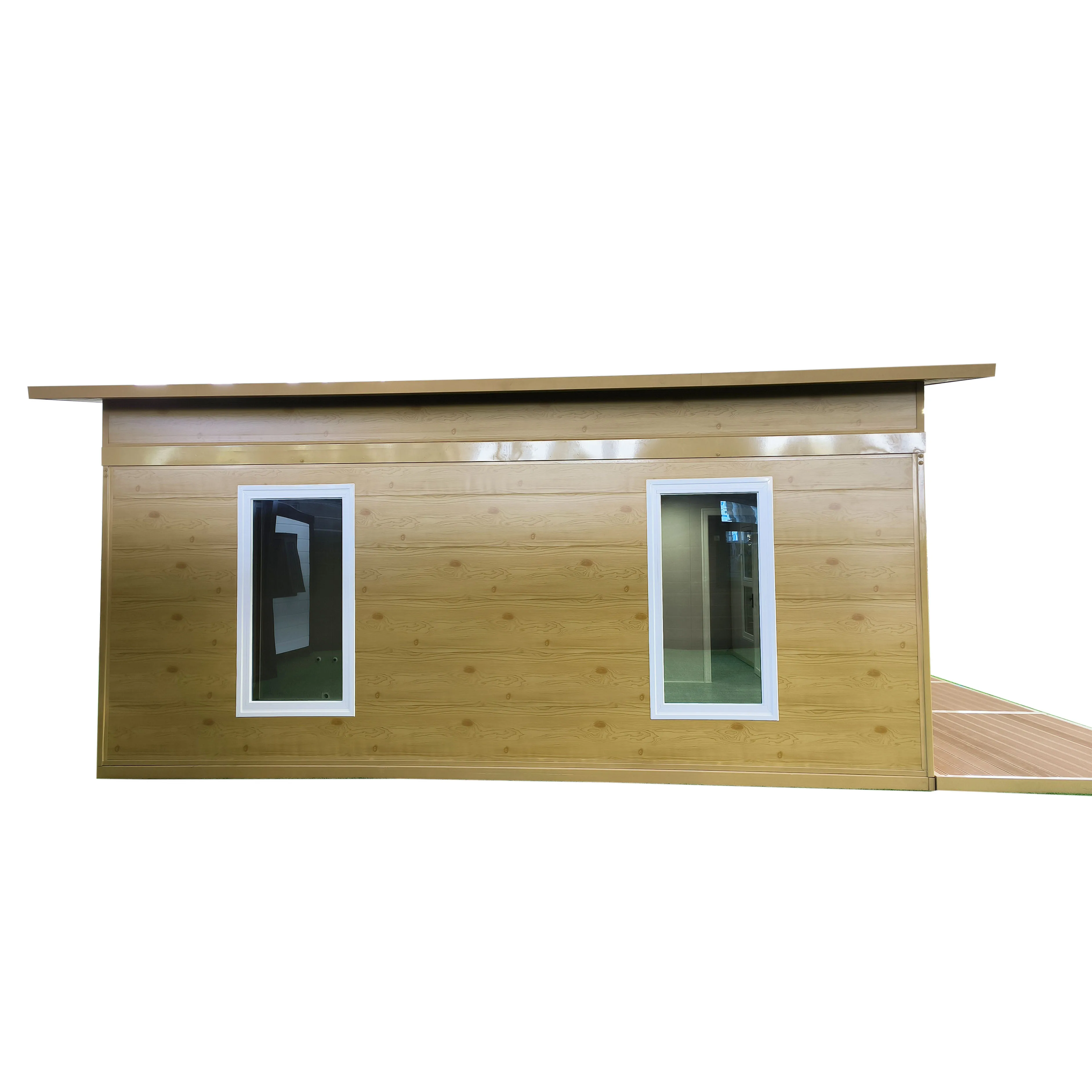 Quickly Build 20ft Container House for Temporary Housing Yellow Wood Grain Decoration for Restaurant Chinese Apartment Farmhouse