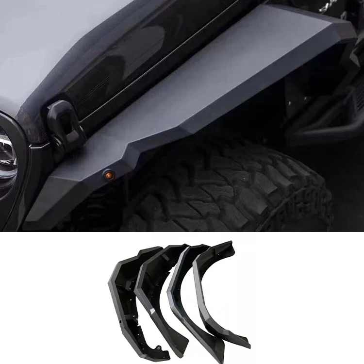 Black Wheel eyebrows Fender Flare Front Rear Kits for Jeep Wrangler JK 2007-2017