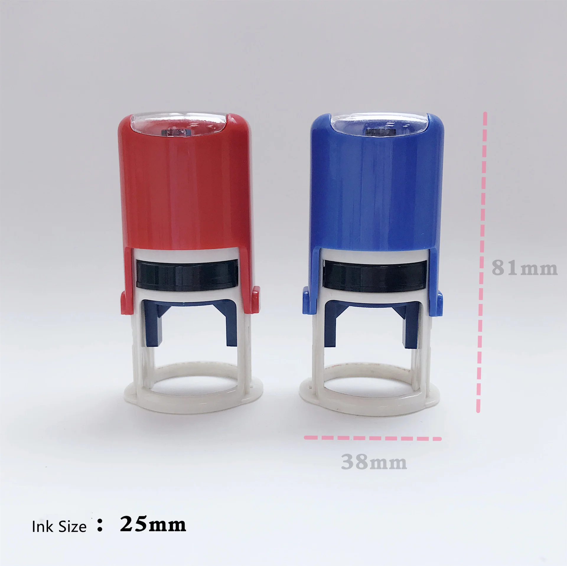 Personalized Black Blue and Red Round Self-inking Rubber Stamps Self Inking Stamps with Ink Pad