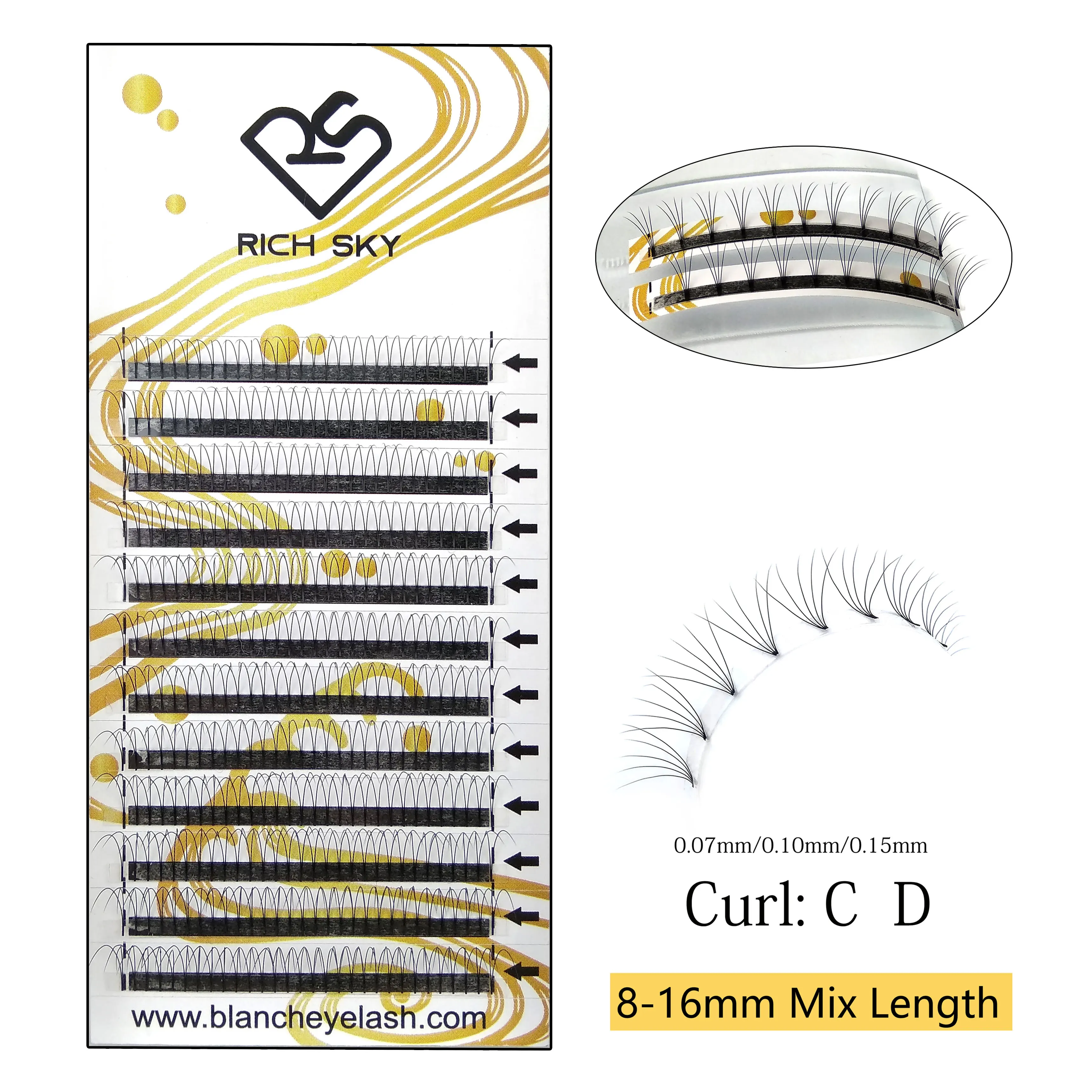 
Semi Pbt Fiber Individual Pre Made Fan Eyelash Extension Volume Fanned Korea Natural Black & Brown Synthetic Hair Natural Soft 