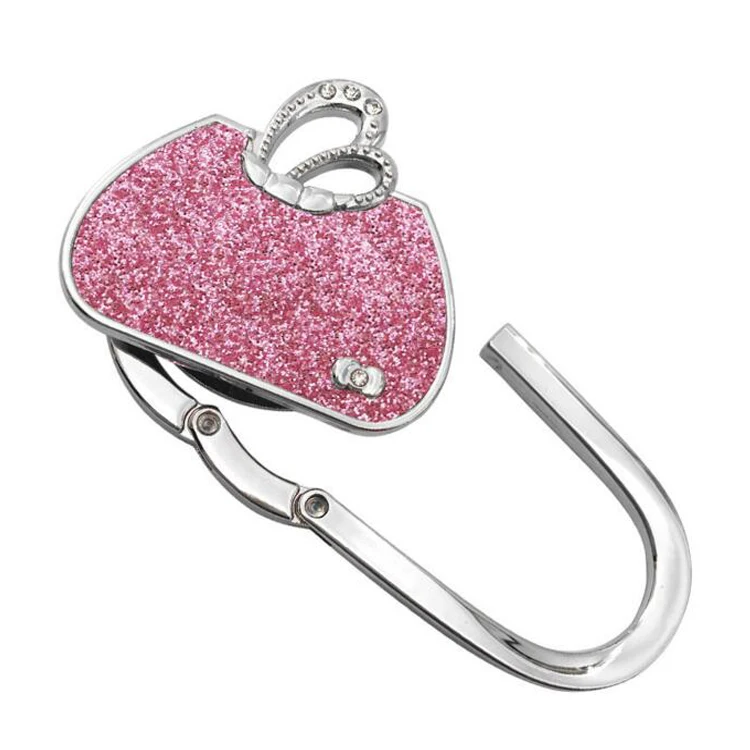 Fashion zinc alloy handbag hanger folding bag purse table hook