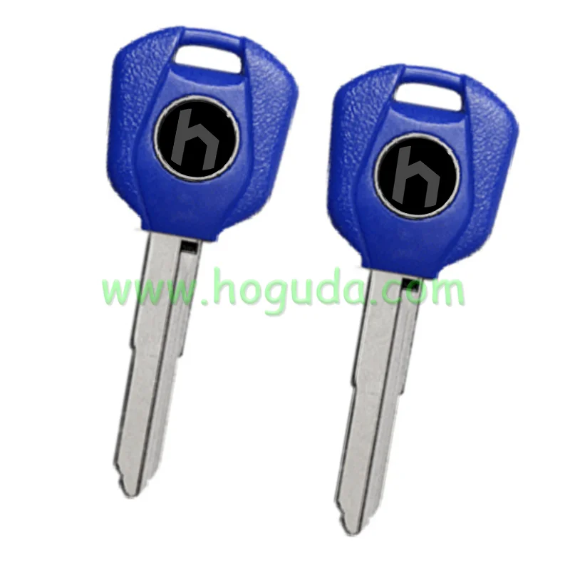 For Honda Motorcycle transponder key blank with left blade black color/red color/blue color