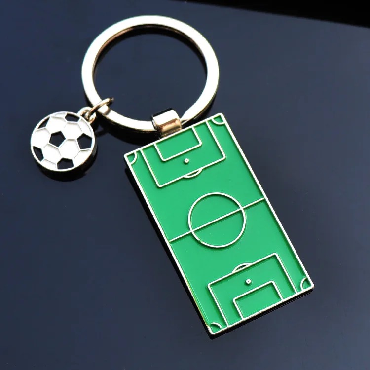 Creative Football Field Keychain Charms Soccer Lovers Gift Sports Souvenir Fashion Key Rings Pendant Accessories