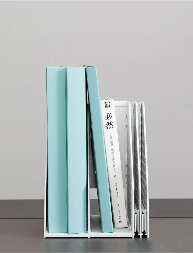 Plastic Sturdy Box File Bin Storage Organizer White Desktop Foldable Vertical File Folder for Office