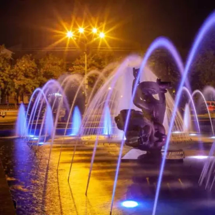 Professional service Laminar Jumping Jet Fountain Water Musical Dancing Fountain with Colorful Lights