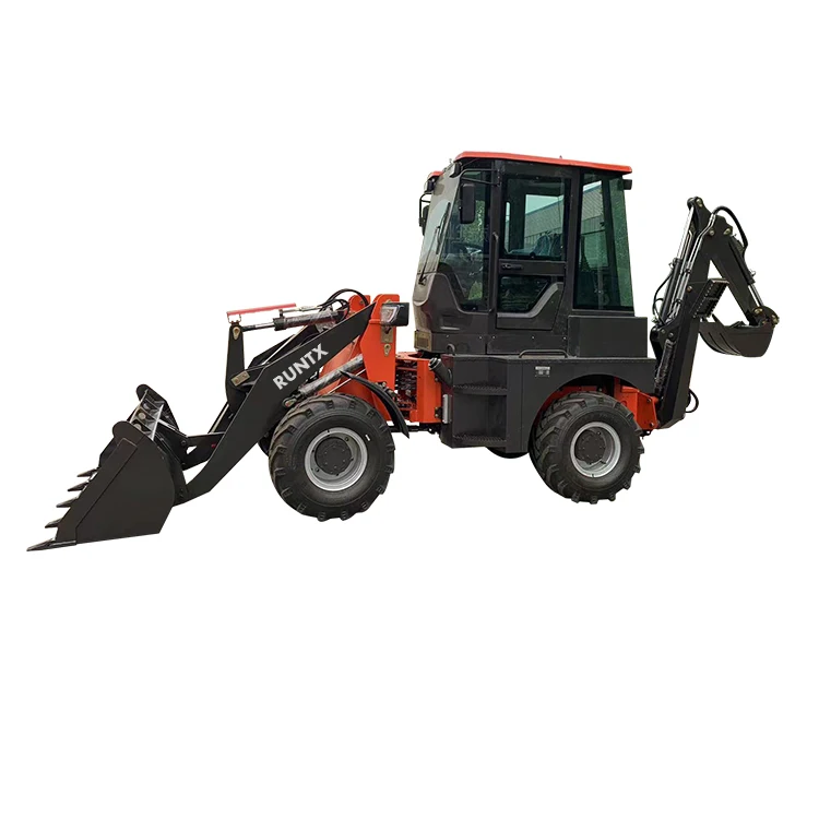 RUNTX Cheapest Earth-moving Machinery Mini Tractor Towable Backhoe Loader Excavator for sale