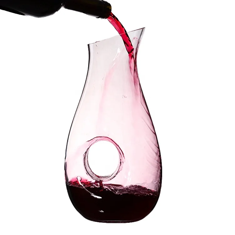 Samyo Creative Handle Snail Shaped Custom Clear Luxury Crystal Glass small Red Wine Decanter With Hole