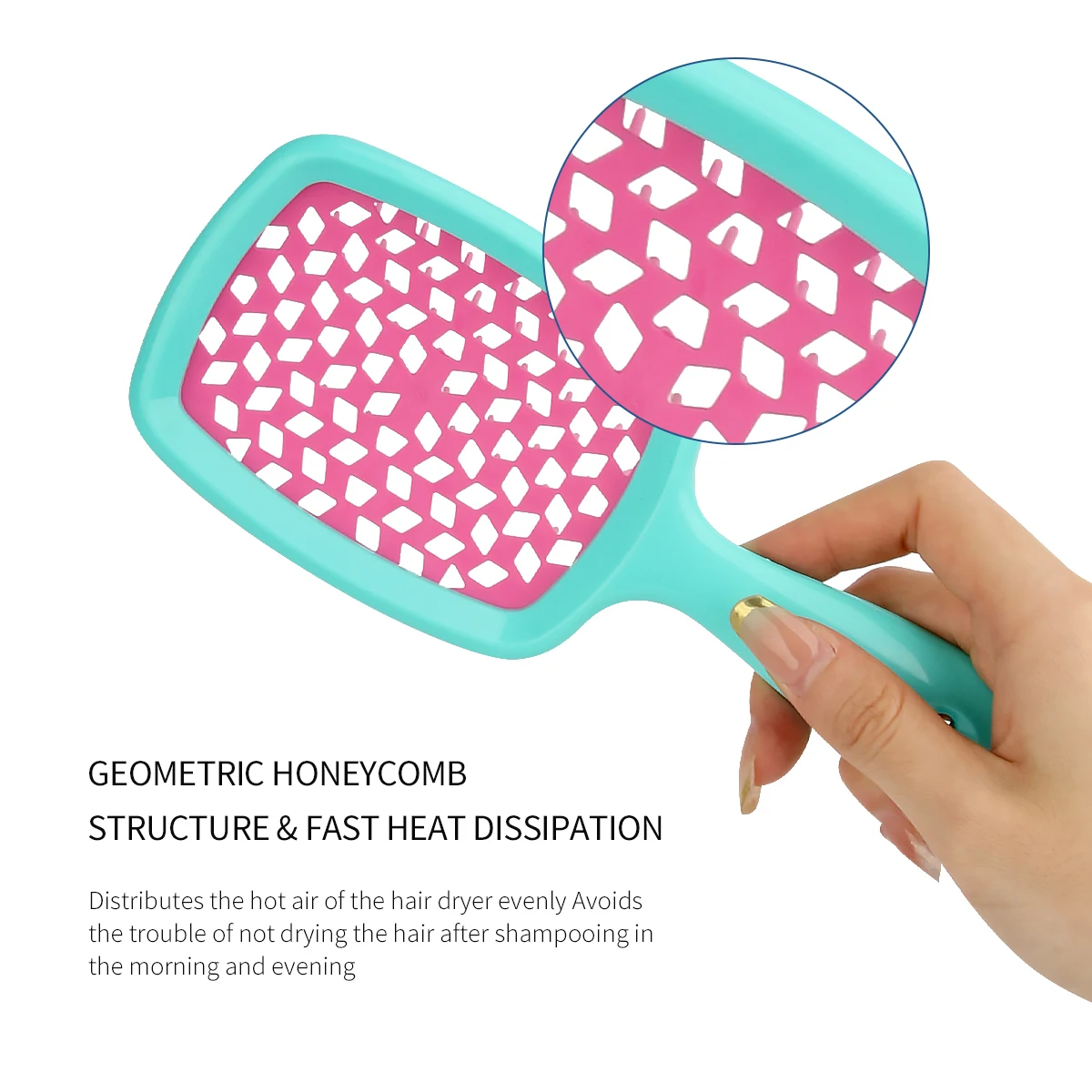 hot selling item Scalp Massage Fluffy Shaped Hollow Comb Hollow massage mesh comb Hair Dry Wet Dual-Purpose Hair Mesh comb