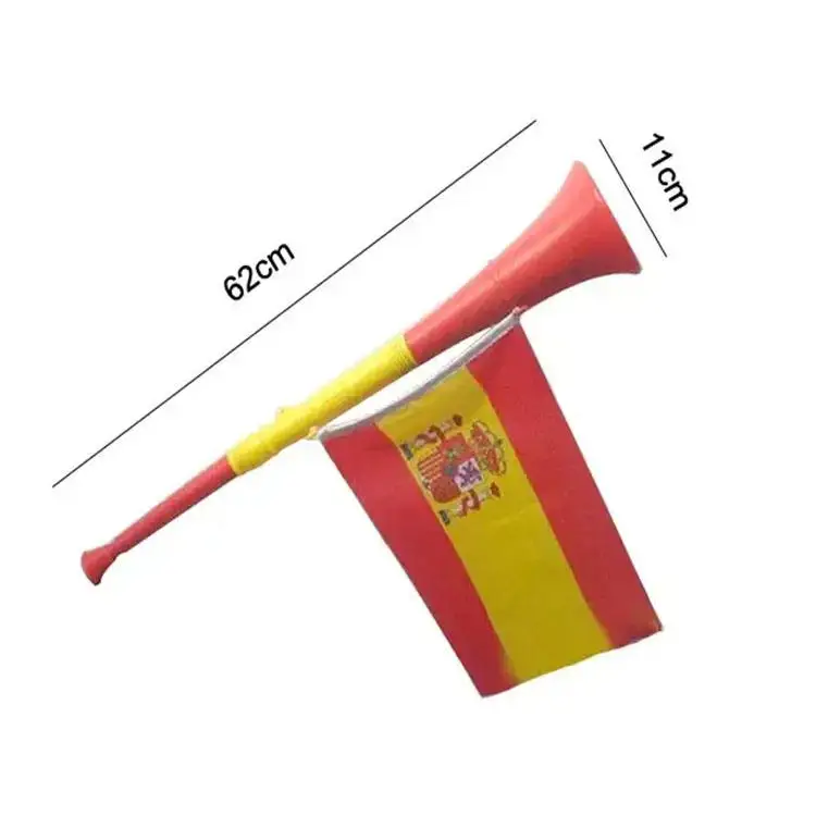 Рекламные дешевые мини-трубы Vuvuzela пластиковый рог с флагом страны инструменты для аплодисментов футбольные игры фанатов