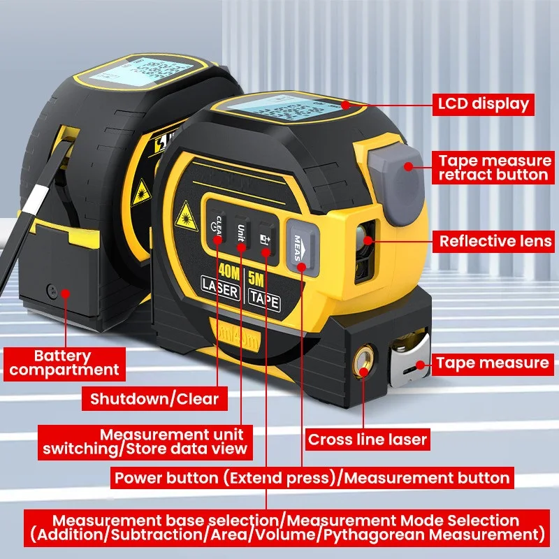 Cisivis  Hot Sale 3 in 1 Digital Laser Tape Laser Cross Line Laser Distance Meter