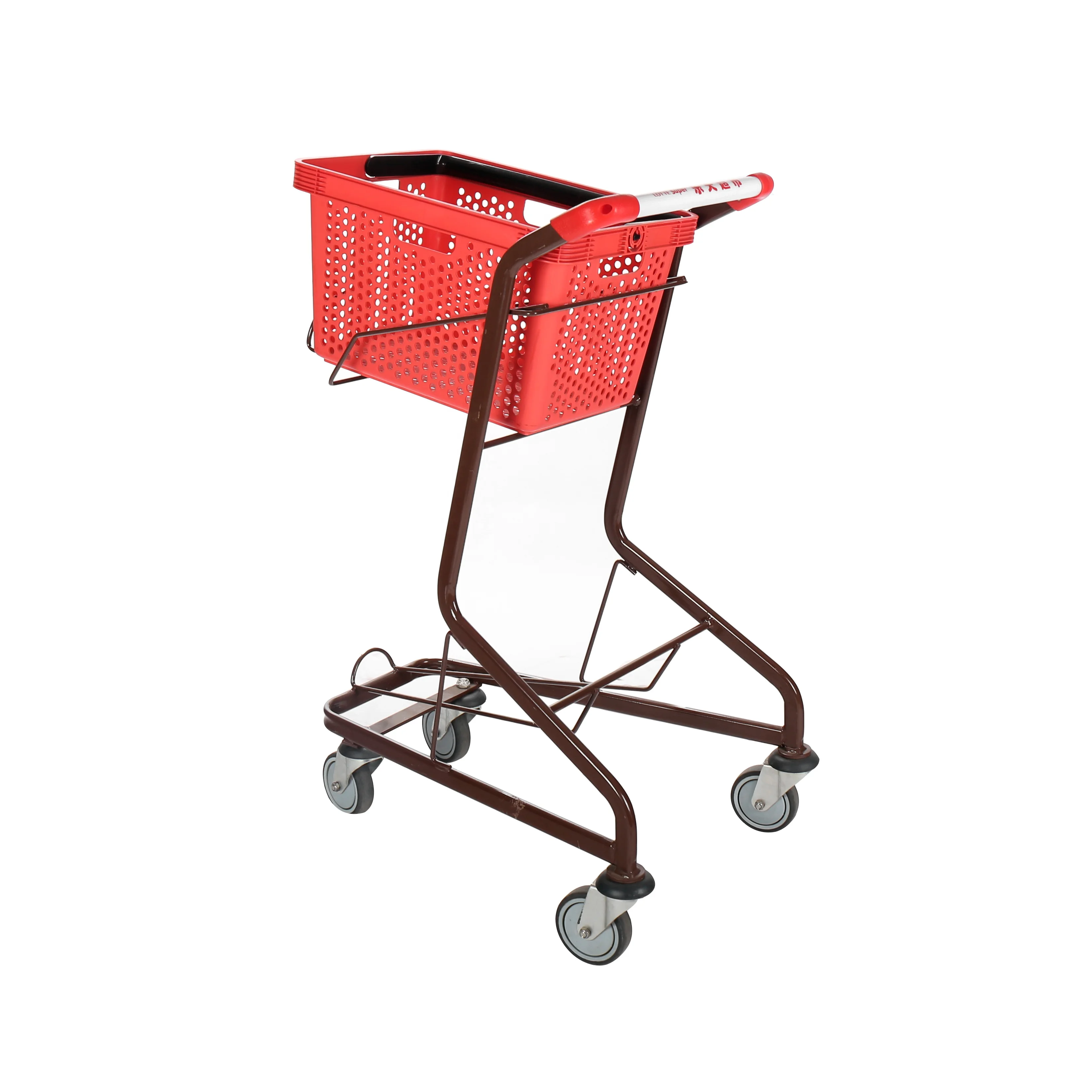 China Cheap Plastic Rolling Hand Supermarket Foldable Shopping Cart Mini Folding Shopping Trolley