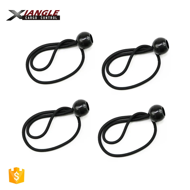 Manufacture High Tenacity Latex Thread colorful Bungee Cords Loop With Black Plastic Ball