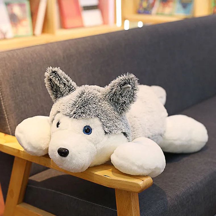 Husky Doll Plush Toy Pillow Prone Dog Cute Girl Doll Sleeping With Birthday Presents.