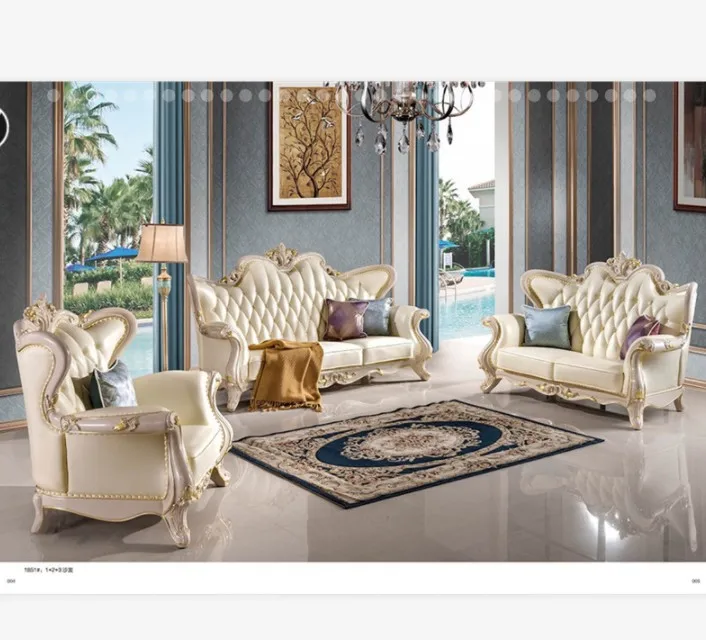 Классический набор диванов Chesterfield, деревянная резьба, кожаная мебель для гостиной, античный диван