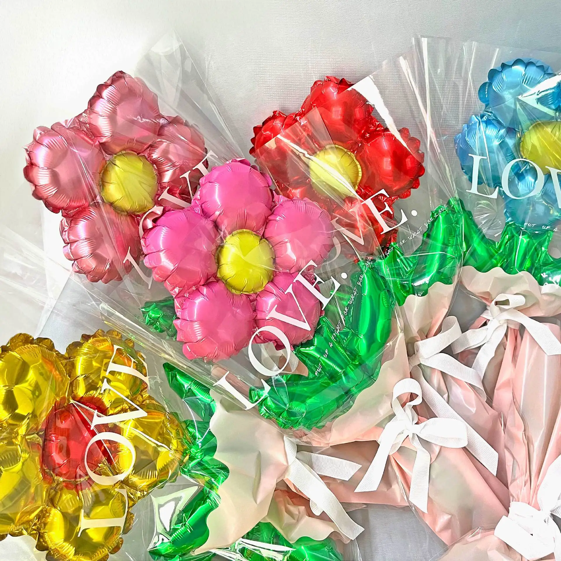 2024 Hot Selling DIY Bouquet Balloons Green Leafy Flower Foil Balloon For Birthday Party Decoration