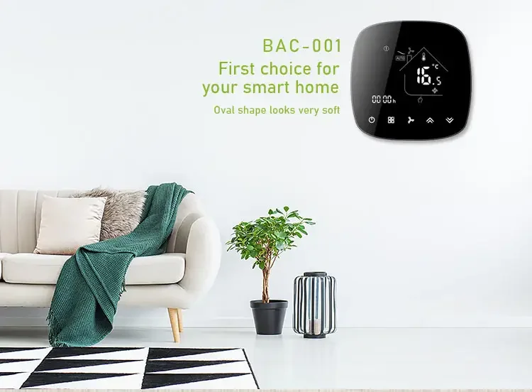 Оптовая продажа BAC-001 черный цвет BACnet Modbus 0-10 В dc термостатический цифровой регулятор температуры блок катушки вентилятора термостат