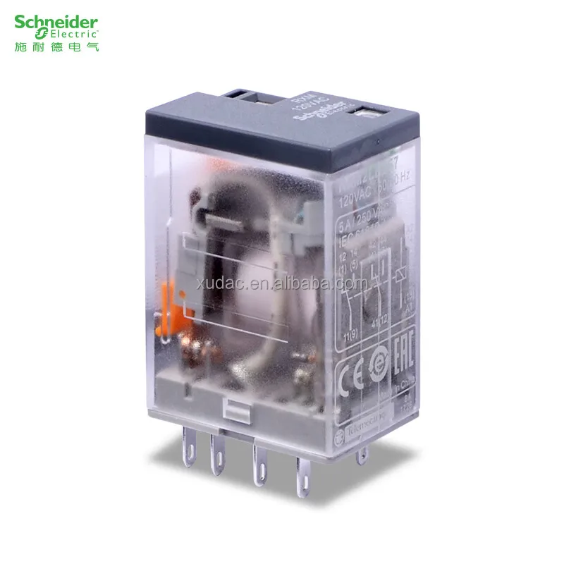 Новое и оригинальное промежуточное реле RXM2LB2F7 8-контактный 5A AC120V RXM малое реле, 2 C/O 120 V AC 5 A, со светодиодом