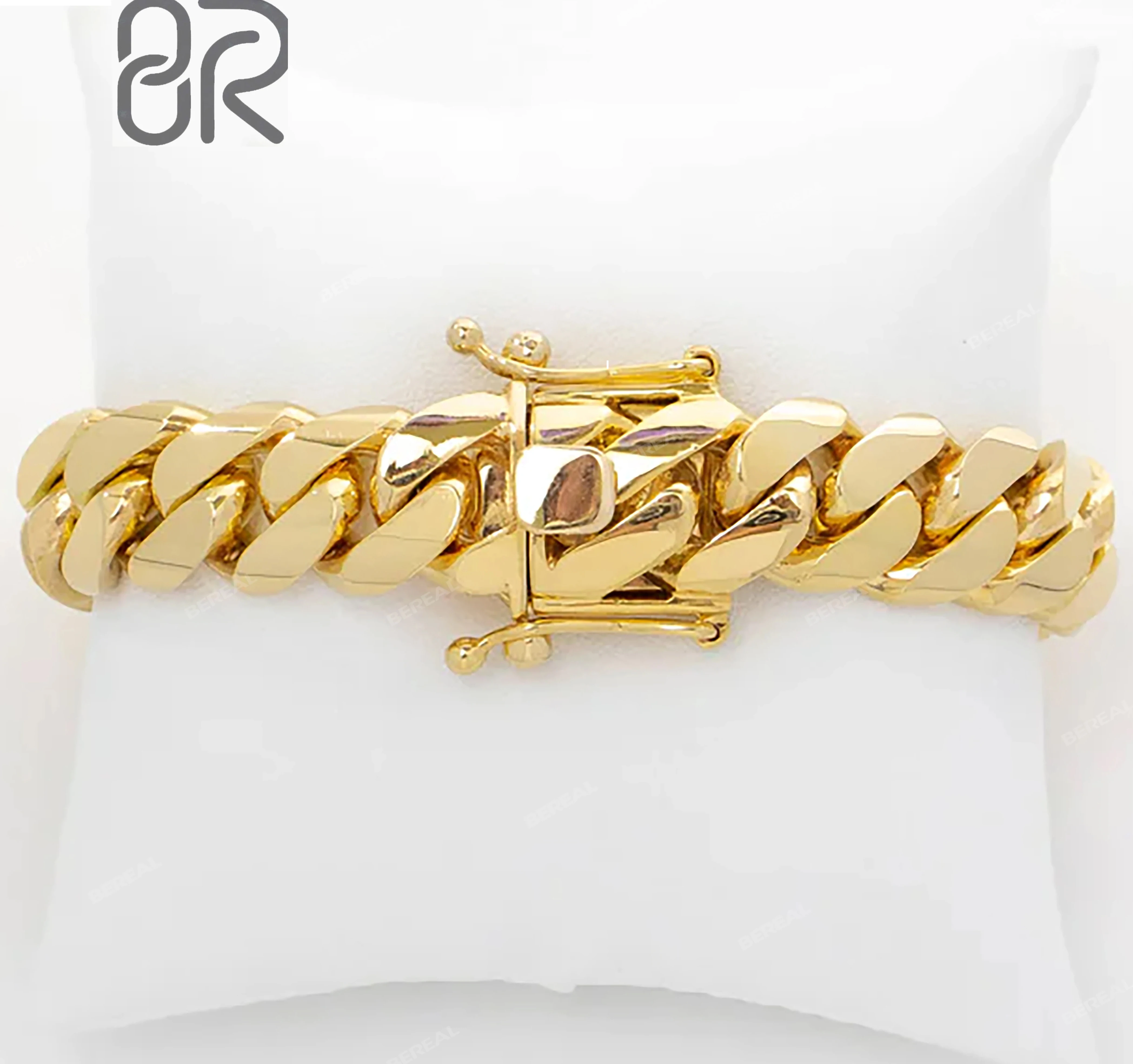 Wholesale Price 5MM Solid Gold Cuban Link Bracelet Hip Hop Style 10K 14K 18K Miami Cuban Chain Fine Jewelry For Decor