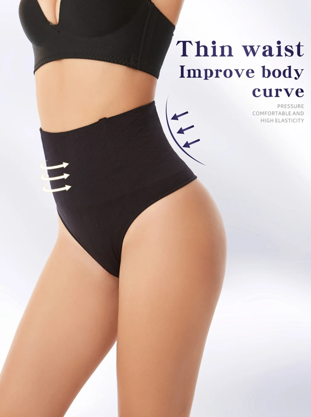 Sexy Hip-Lifting High Waist Thong Panties High Hip Waist Plus For Women