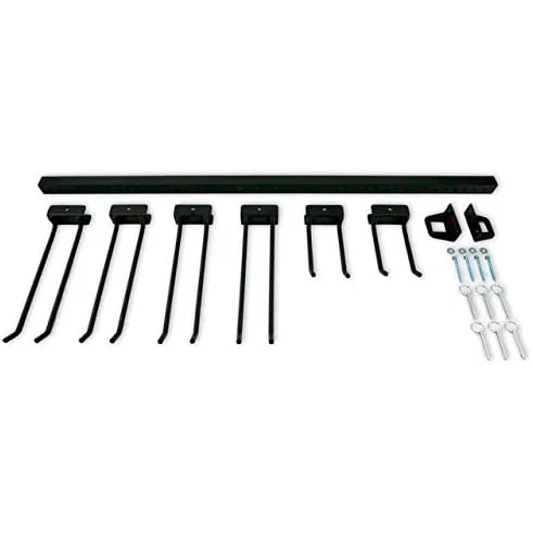JH-Mech All Metal Garden Tool Organizer,Adjustable Garage Wall Organizers and Storage Hooks for Broom,Rake,Mop,Shovel