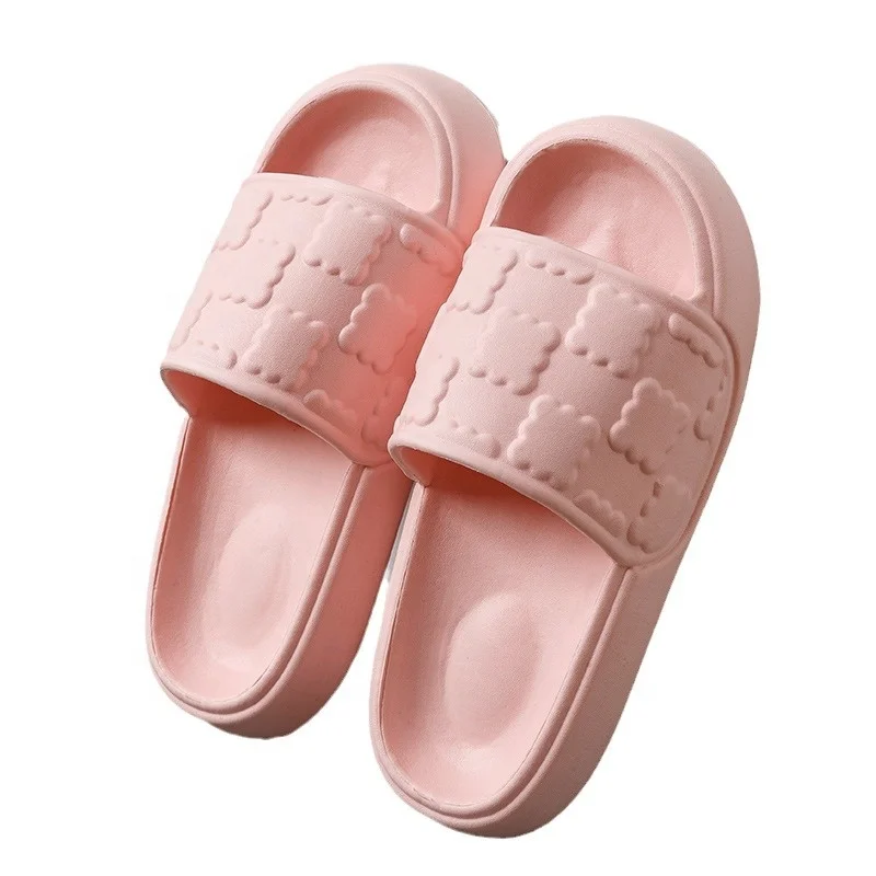 New fashion summer cookie pattern non-slip open toe eva platform slippers for couples men women